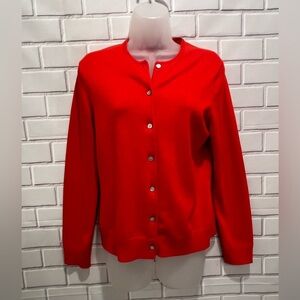 LANDS END women orange cardigan/ size XS 2-4